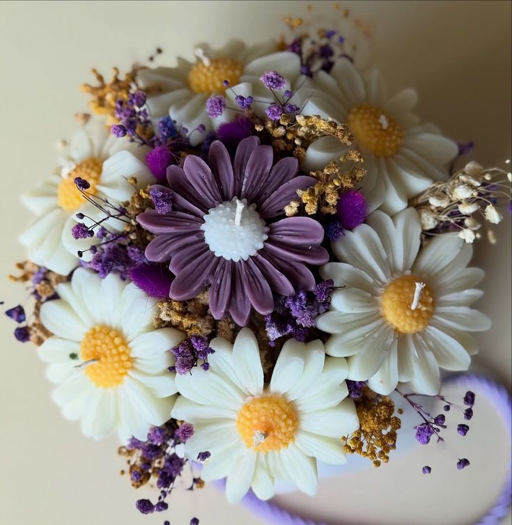 Daisy Flower Candle Bouquet