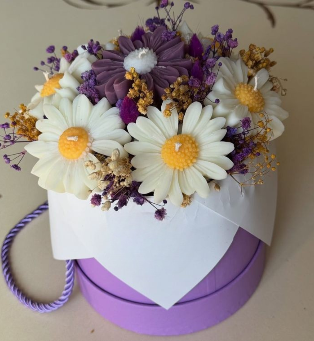 Daisy Flower Candle Bouquet