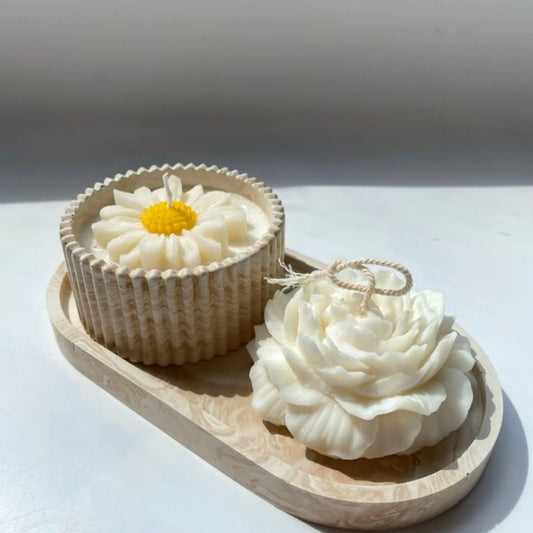 Marble Set with Peony Candle