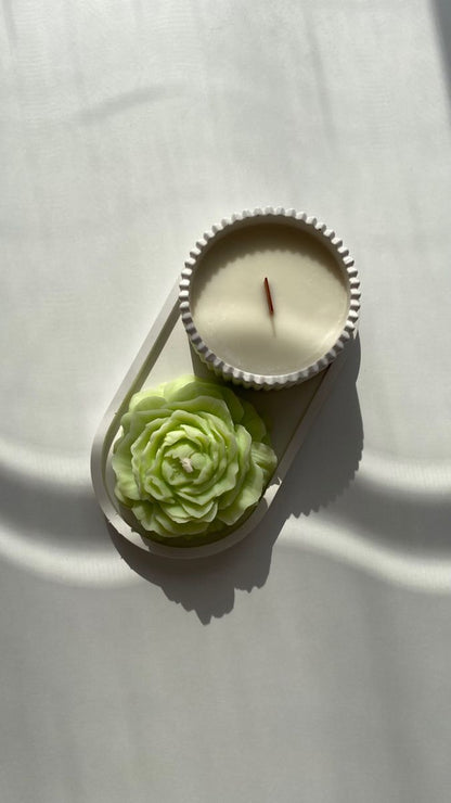 Marble Set with Peony Candle