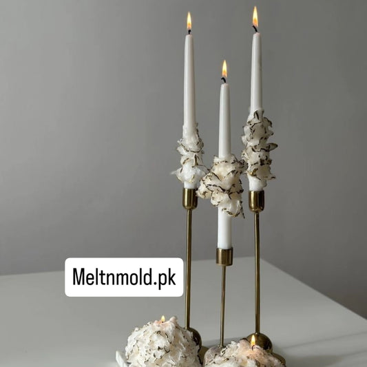Artisanal Floral Taper Candle