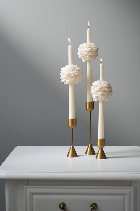 Peony Flower Taper Candle